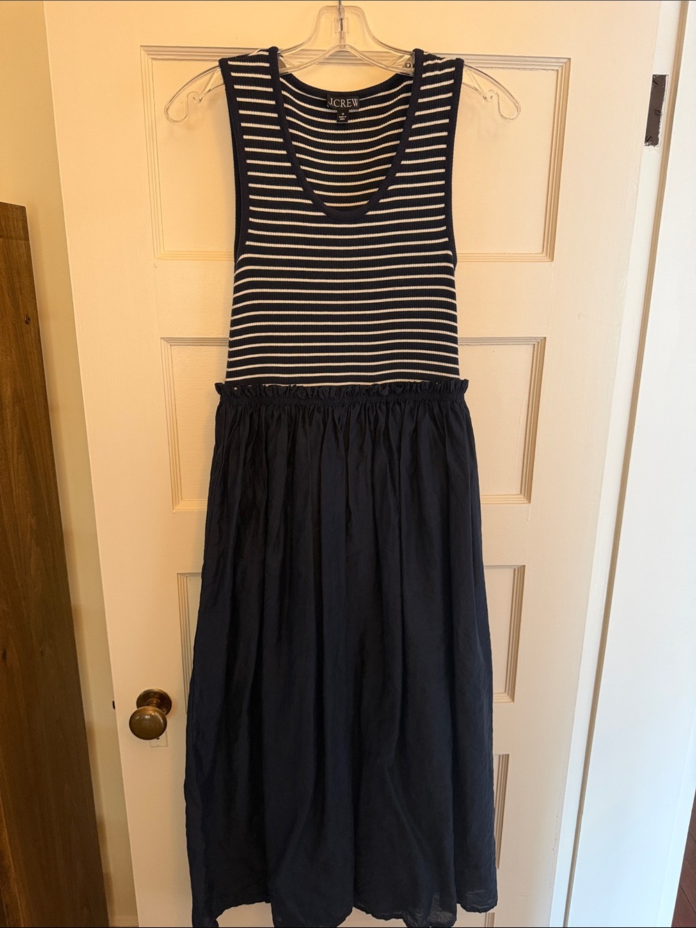 J.Crew blue and white maxi dress.